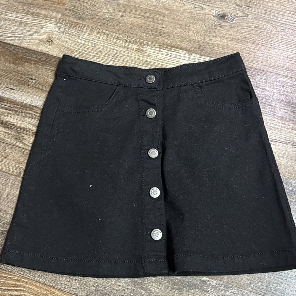 Epic Threads Girls Boho Life Button Front Skirt Deep Black Size L NWT‎